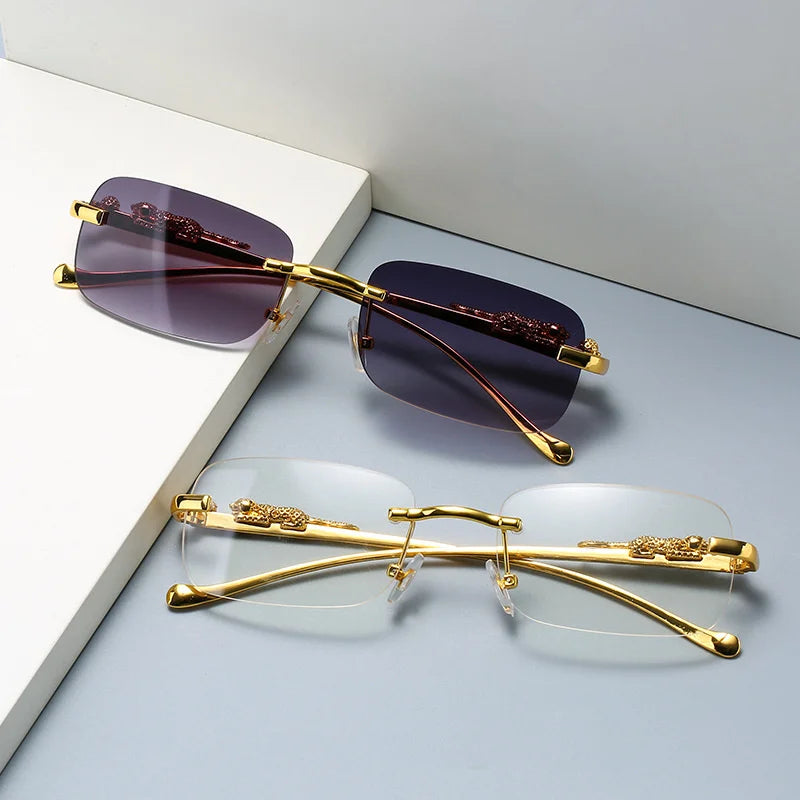 Leopard Rimless Glasses