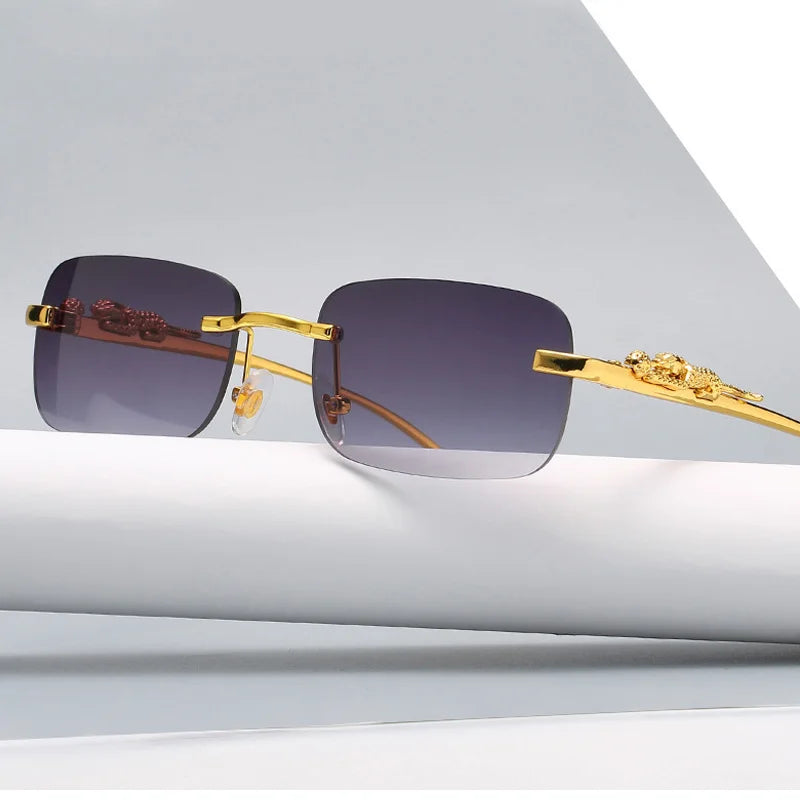 Leopard Rimless Glasses